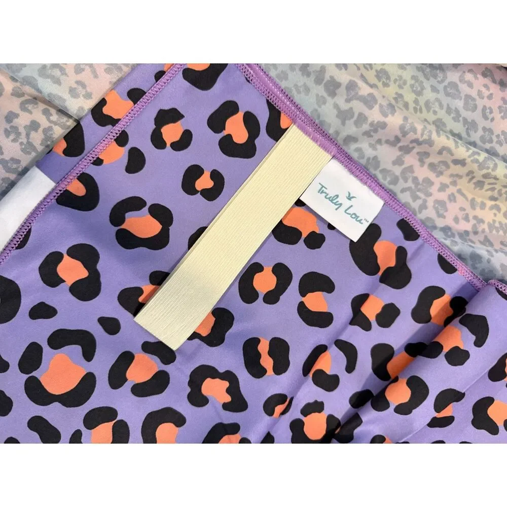 Truly Lou Reversible Sand Free Beach Towel Leopard Print PUNK 90x160 cm NWT
